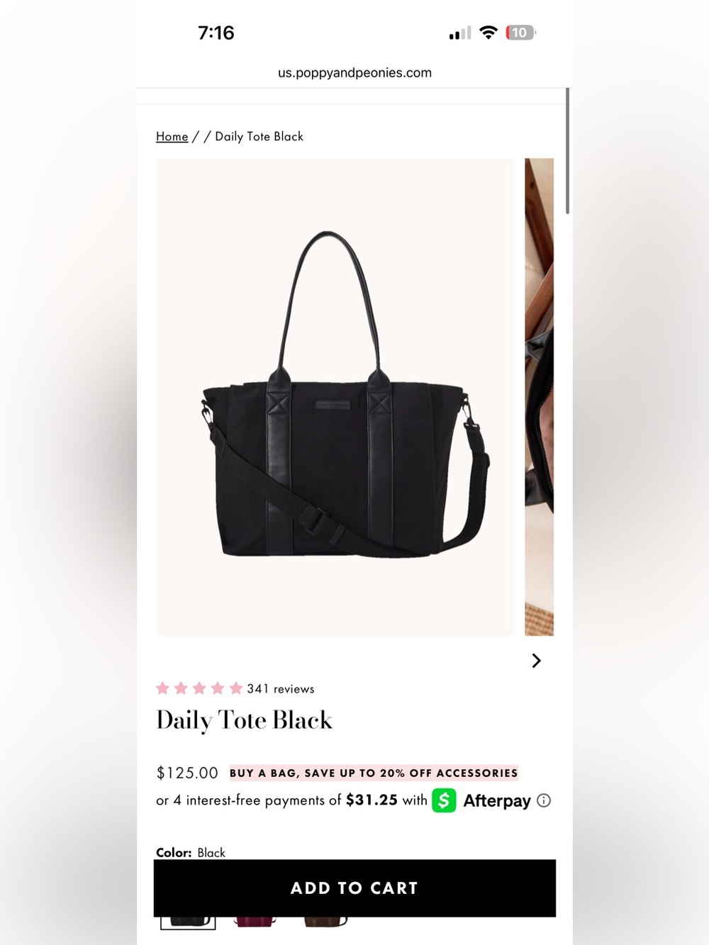 Daily Tote Bag - Poppy & Peonies